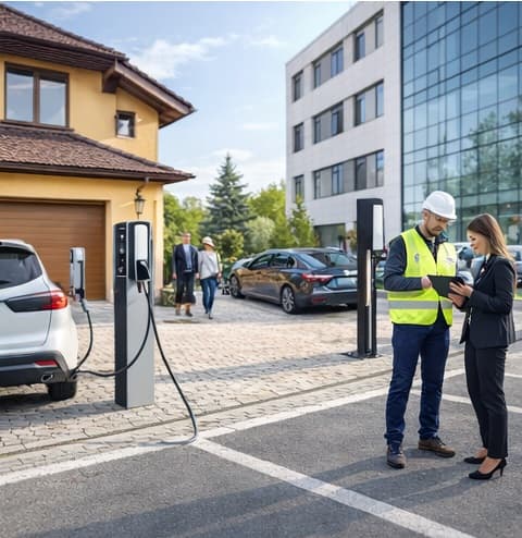 Lakossági és vállalati helyszíni felmérés elektromos autó töltők telepítéséhez