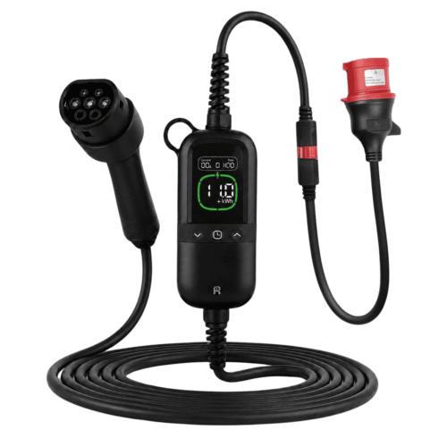 Rheidon PC200 Pro hordozható elektromos autó töltő, 11 kW, 7,5 m Type 2 kábellel