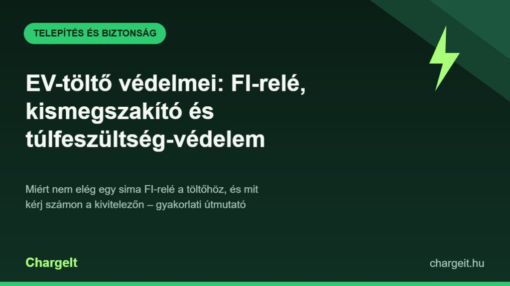 EV-töltő FI-relé, kismegszakító és túlfeszültség-védelem útmutató