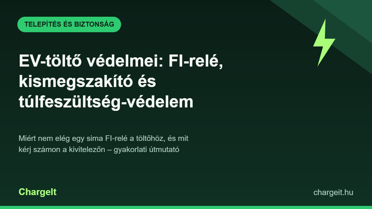 EV-töltő FI-relé, kismegszakító és túlfeszültség-védelem útmutató