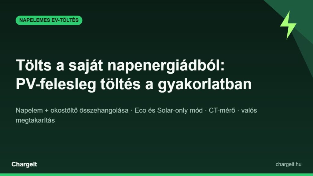 Napelemes EV-töltés: elektromos autó töltése saját napelem feleslegéből